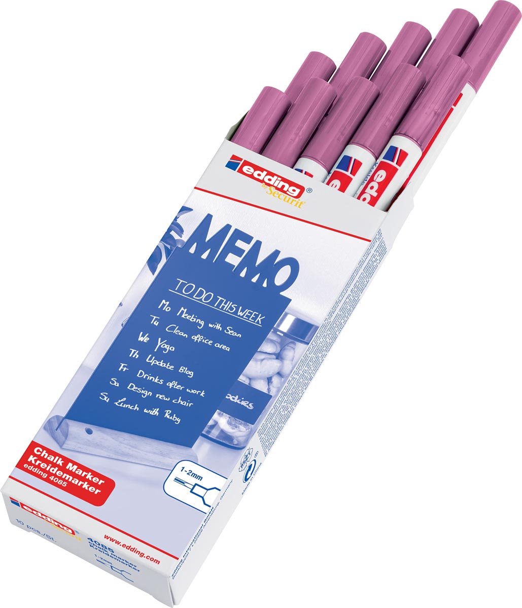 Krijtstift edding 4085 rond 1-2mm metallic roze | 10 stuks